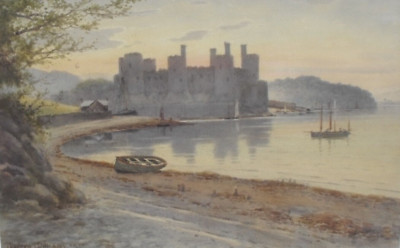 Warren Williams (walisisch) - Original Aquarell - Conwy Castle. Wales.