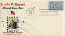 FDC 933 - 5¢ Roosevelt and Four Freedoms - 1/30/1946 - Washington, DC - Crosby