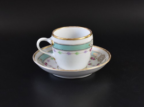 Gotha Biedermeier Porzellan Tasse F. E. Henneberg & Co. türkis handgemalt 19 Jh. - Bild 2 von 14