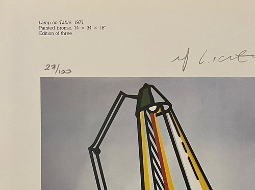 Roy Lichtenstein, * Orig. ¡Litografía firmada a mano con certificado de autenticidad y valoración de $3,500! - Imagen 3 de 12