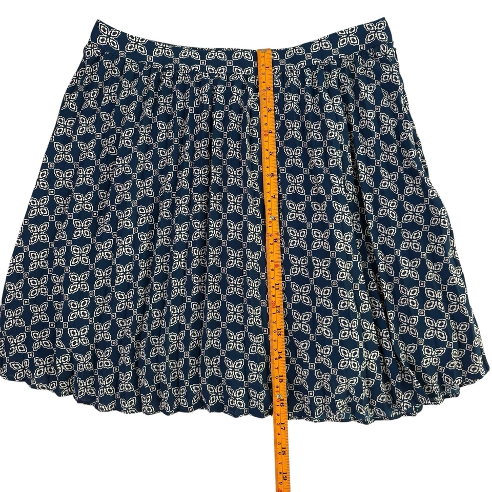 Женская юбка J.Crew 6P сине-белая с цветочным геометрическим принтом плиссированная трапециевидная миниатюрная - Изображение 4 из 4