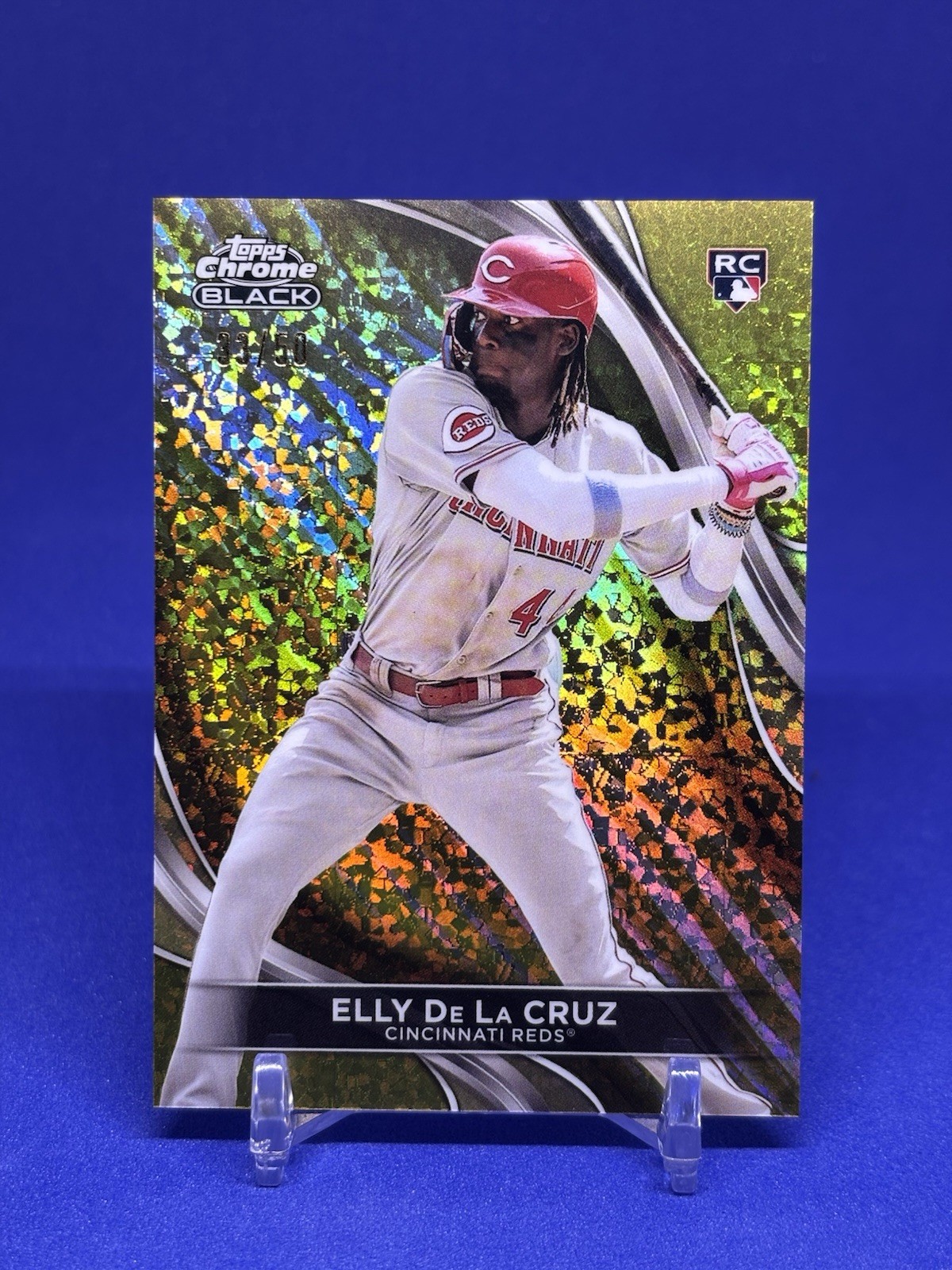 2024 TOPPS Chrome Black Elly De La Cruz /50 Gold Mini-Diamond Refractors #17