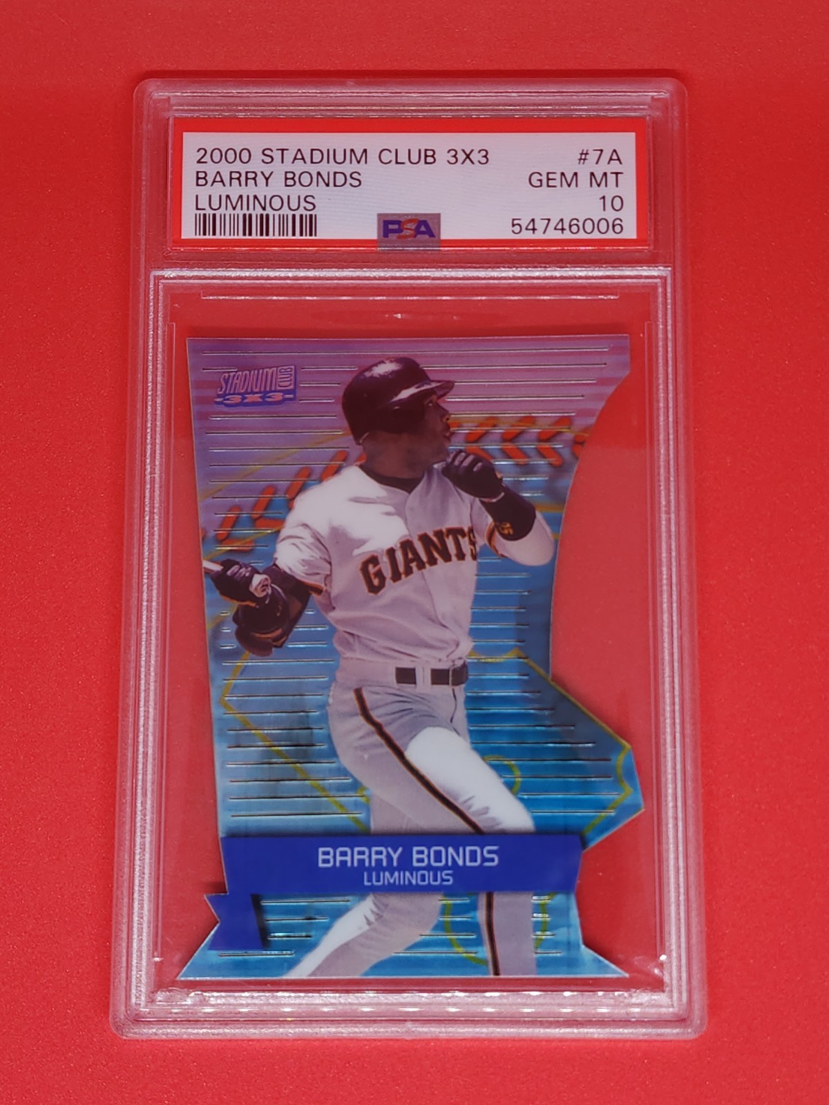 2000 Topps Stadium Club 3x3 LUMINOUS #7A Barry Bonds PSA 10 view 3