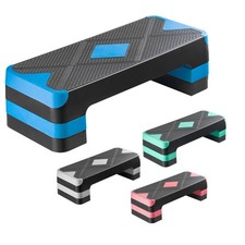 Aerobic Exercise Step Platform Height Adjustable Workout Fitness Stepper 4 Riser