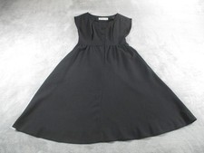 Vintage Jerry Silverman Dress Womens 10 Black Fit & Flare Boat Neck Midi USA