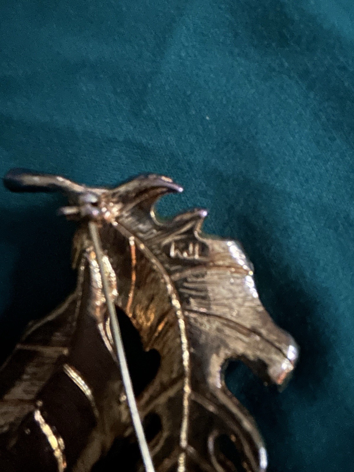 Vtg Kenneth Jay Lane KJL Brooch Fall Leaf Rhinest… - image 4