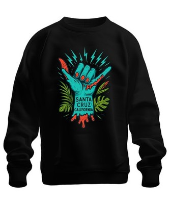 Santa Cruz California Shaka Zombiehand Tropisch Vintage Skate Unisex Sweatshirt 