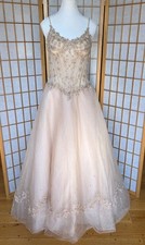 Tiffany Designs Ball Gown Prom Pageant Quinceanera Blush Pink Sequin 10 READ