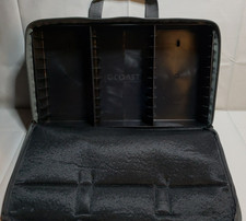 Vtg Coast 30 Cassette Tape Storage Carrying Case Gray With Strap Zipper Closure