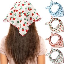 21x21 Inch Floral Bandana Headband For Women Spring Cute Retro Hair Scarf