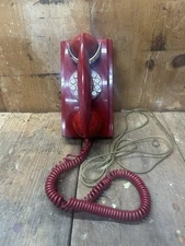 Crosley RED Wall Phone Land Line Telephone CR55-RE TESTED WORKS