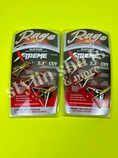 TWO RAGE Slipcam X-TREME extreme 2"+ cut mechanical 2 blade broadheads 100 grain