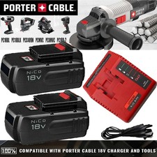 2PACK For Porter Cable PC18B 18Volt NiCd PC186CS Battery /Charger PCC489N PC188