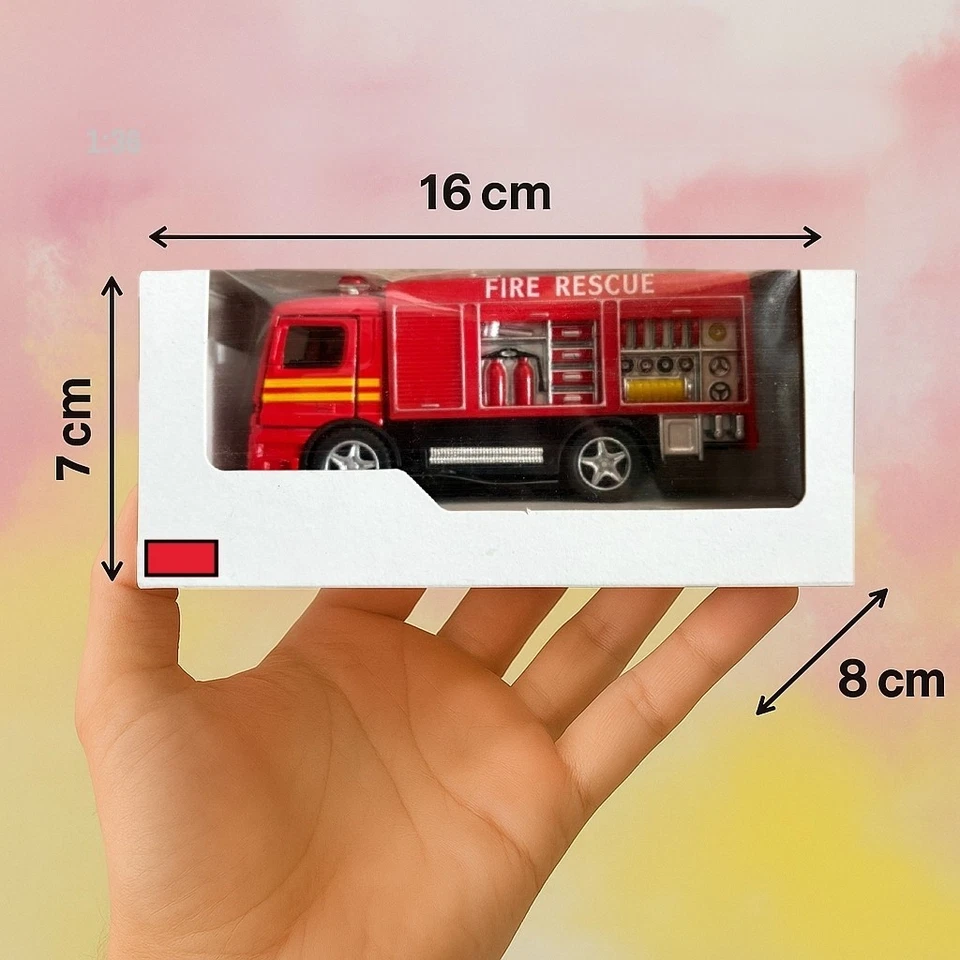 Modellino Auto Vigili del Fuoco. Camion Pompieri Giocattolo in Scala. - Immagine 4 di 4
