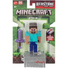 Mattel Minecraft Redstone Charged Action Figure - STEVE [Incl Enchanted Sword]