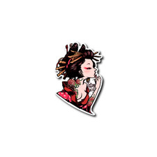 Oiran Profile Red Japanese Art Sticker Decal B-SIDE LABEL Official