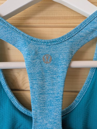 Lululemon Turbo Racer Back Tank Top Turquoise Aqua Stretch Yoga Medium- Large - Picture 6 of 9