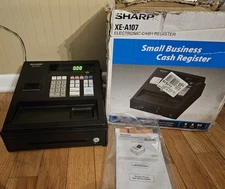 Sharp XE-A107 Entry Level Cash Register - Black, No Keys, With Extra Ink READ