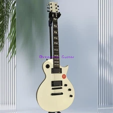High Quality White Eclipse LP Electric Guitar Black Hardware Solid Body Active