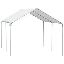 VivaGarden Gazebo Auto Tenda Garage Moto Bici 6x3 mt Acciaio Bianco