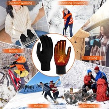 Heated Gloves Electric Rechargeable Battery Hand Warm Windproof Thermal Winter