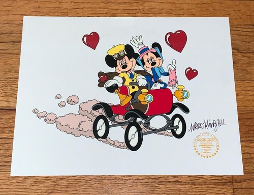 Cellule sérigraphiée Disney Mickey & Minnie Mouse années 50 signée Ward Kimball