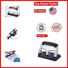 EZ Squeeze Heavy Duty 3 Hole Punch - Silver, 40-Sheet Capacity, Use Less Force