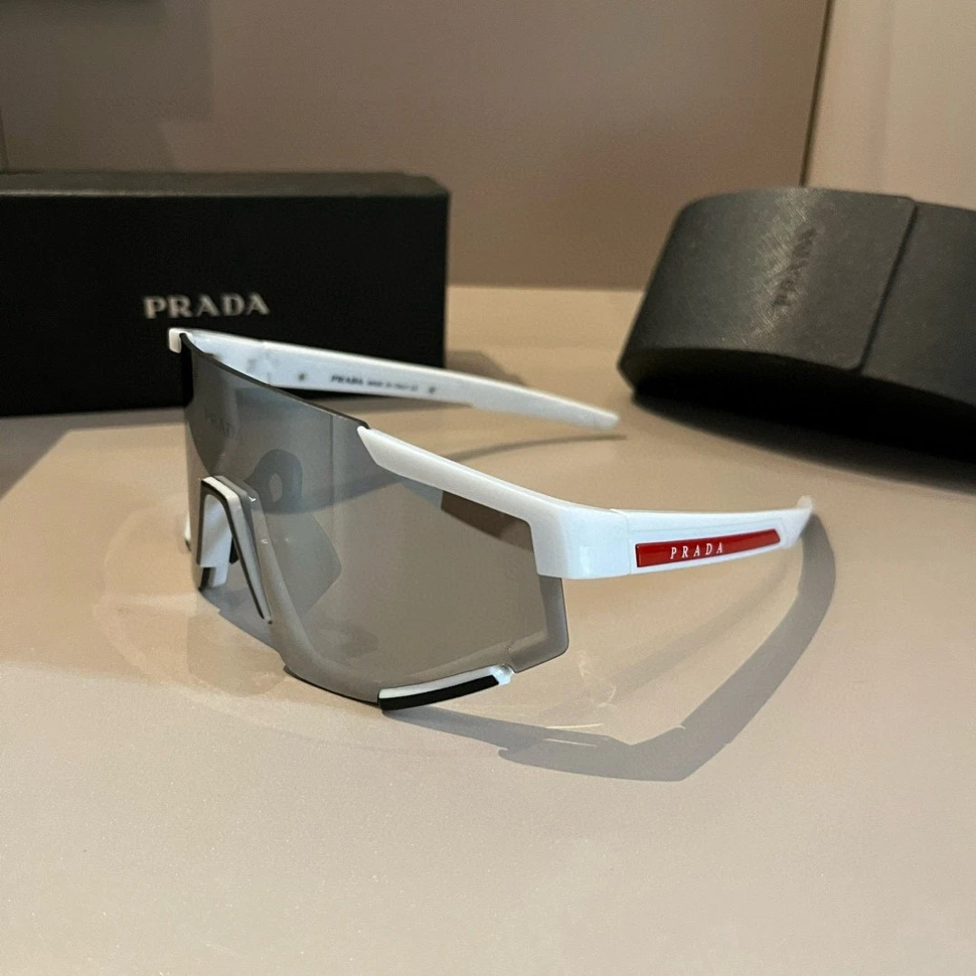 小物 Prada Silver Half-Lim Sunglasses PRADA Silver Shield Sunglasses for Men for sale | eBay
