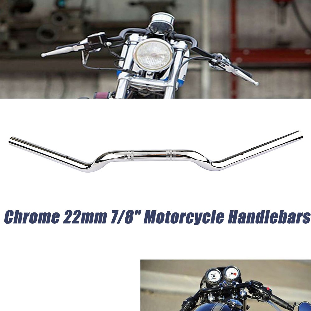 Universal Handlebars 7/8"" inch Chrome Motorbike Motorcycle Bars 22mm For Harley