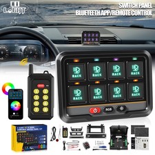 AUXBEAM 8 Gang RGB On/Off Switch Panel Toggle LED Light Circuit Relay System Kit