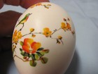 Chinese Hand Painted Egg in Glass Display Case Orange Flowers and Bird Oriental — photo 10