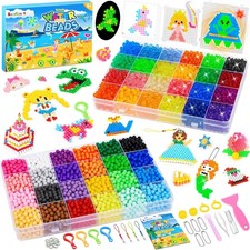 Water Fuse Beads Glow in The Dark Magic Beads 48 Colors 6400pcs Water Spray Bea