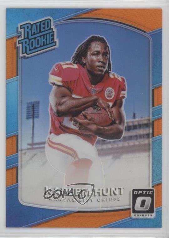2017 Donruss Optic Rated Rookie Orange Prizm 156/199 Kareem Hunt #182 6ec