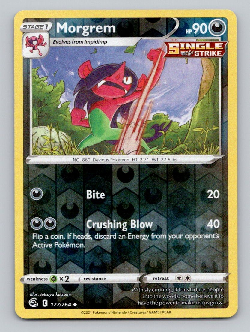 Reverse Holo Morgrem 177/264 Uncommon Fusion Strike Pokemon