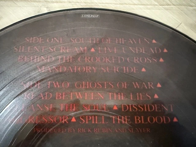 SLAYER - SOUTH OF HEAVEN LIM. 1.PRESS PICTURE DISC 2006 METALLICA,DEATH - Image 3 of 4