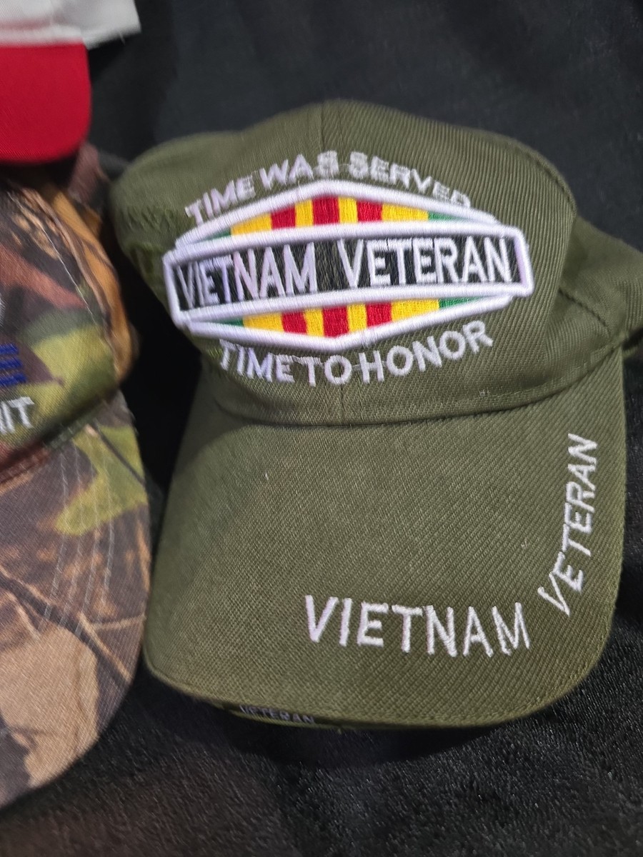 Lot of 4 Patriotic  Trump MAGA, Vietnam Vet And American Flag Hats View 2