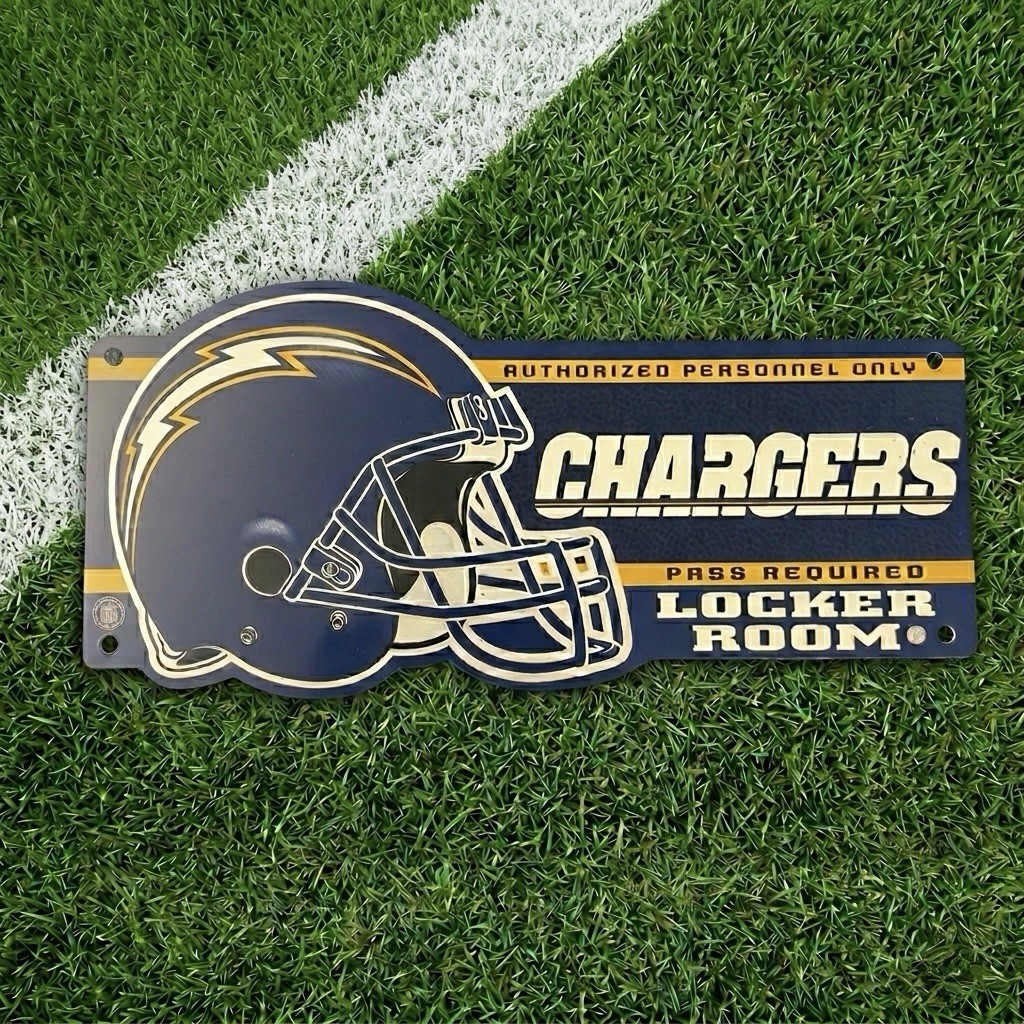 Vintage San Diego Chargers Locker Room Metal Sign