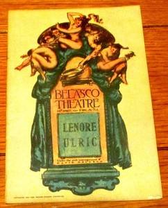 1922 Broadway Playbill "Kiki" starring Lenore Ulric The Belasco Theatre RARE!!