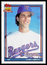 Gary Green, 1991 Topps, #184, Texas Rangers,