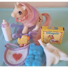My Little Pony G1 Baby Moondancer with Accessories White Unicorn Hasbro MLP 