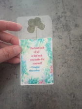  REAL Handpicked Four Leaf Clover  Handmade Bookmark Lucky Gift For Readers 