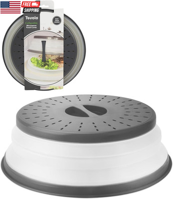 Microwave Splatter Cover for Food, Medium (Charcoal) Collapsible & Vented Silico