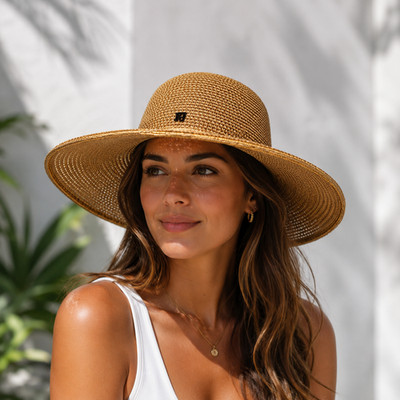 Eric Javits Hampton Hat in Natural 50+ SPF OSFA