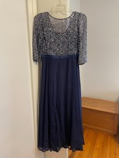 Kay Unger mother of the bride gown, size 14 fits like 10/12, navy blue, nwot