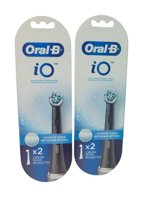 4 Count Oral-B iO Ultimate Clean Replacement Brush Heads Black 4 total brushes