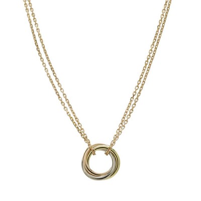 Cartier Trinity Anhänger Mini Halskette, Doppelkette, 3 Farben, Gol... GZl1h7up