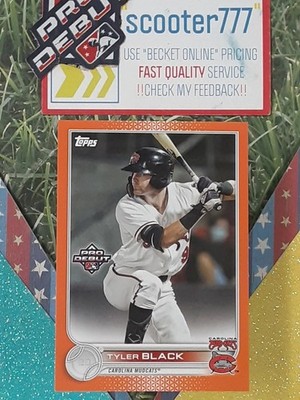 2022 Topps Pro Debut~#180 TYLER BLACK Debut RC《ORANGE Border》#/25~BREWERS/*Read