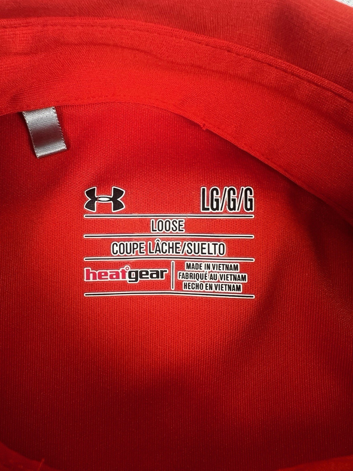 Under Armour Mens Heat Gear Golf Large Polo Shirt Striped Multicolor Loose Fit thumbnail 4