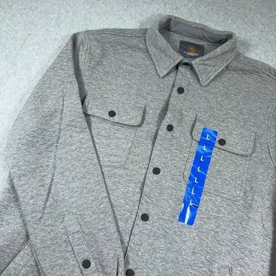 NWT Cloudveil Quilted Shacket Mens Large Grey Jacquard Knit Jacket Snap New