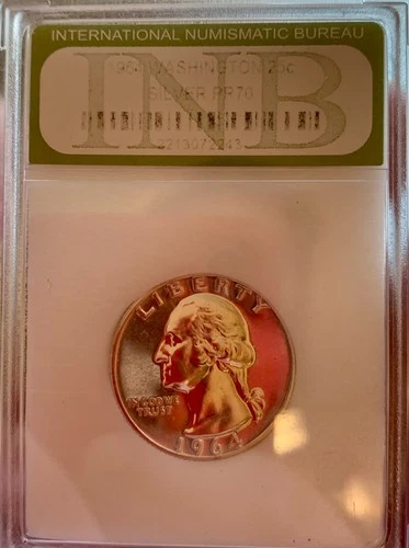 1964 PR70 Washington Quarter ~ 90% Silver Proof ~ INB Graded ~ 25c Philadelphia